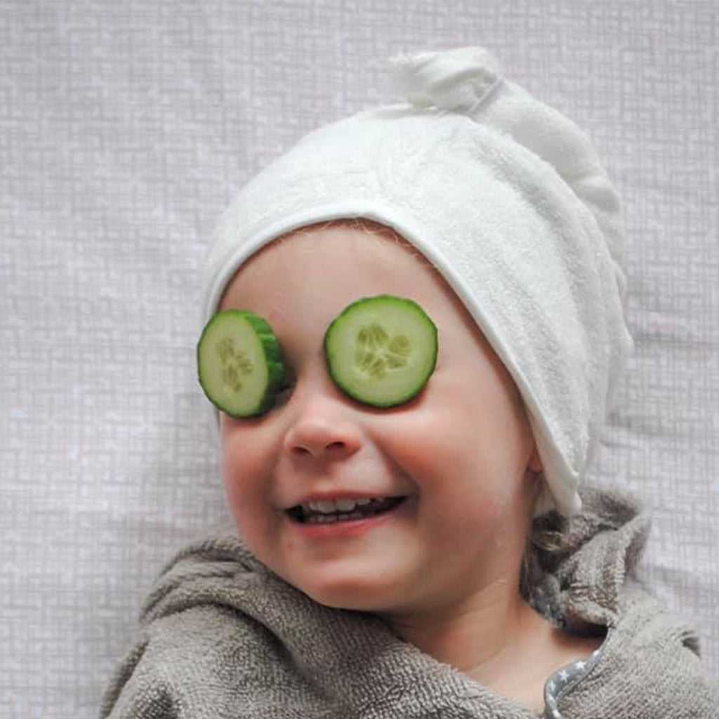 Cuddletwist hair wrap for bathtime and swimming
