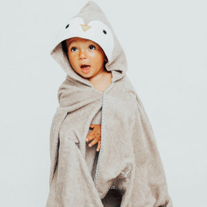 penguin kids towel by Cuddledry made with soft bamboo