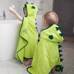 dinosaur character bamboo hooded bath towel for age 1, age 2, age 3, age 4, age 5, age 6